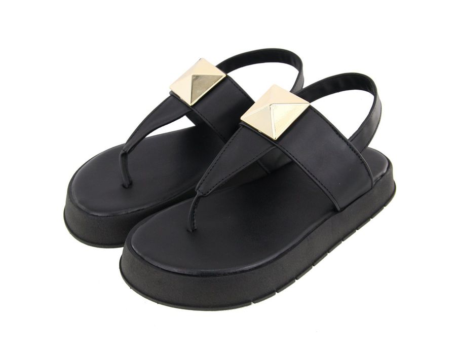 Sandália Flatform Cintia Preta | KUENTO SHOES